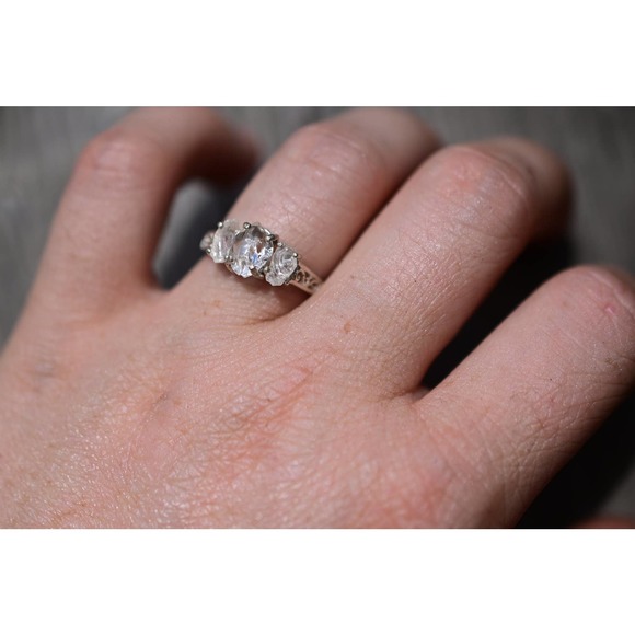 Art Deco Ring Raw Diamond Ring Rough Diamond Ring promise anniversary gi… - Picture 3 of 6